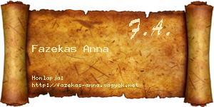 Fazekas Anna névjegykártya