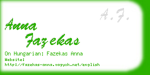 anna fazekas business card